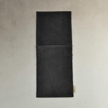 Leather Pouch Cutlery Holder - Black