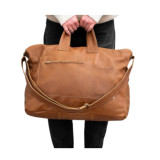 Voyager Leather Duffel Bag - Ginger - 6