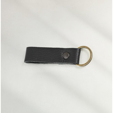 Leather Keyring (Loop) - Black