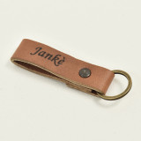Leather Keyring (Loop) - Pepper - 3
