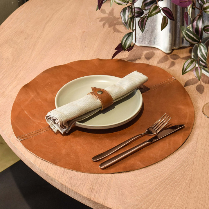 Leather Placemats (Set of 4) - Black - 2