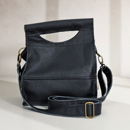 Nosh Leather Lunch Bag - Mystique Black