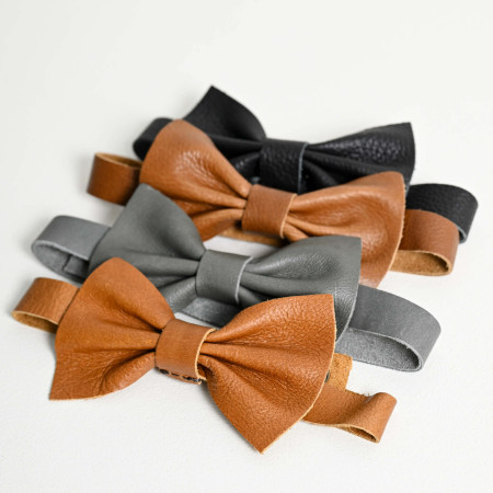 Leather Bow Tie - Black
