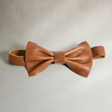 Leather Bow Tie - Butterscotch - 1