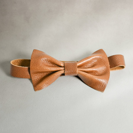 Leather Bow Tie - Ginger