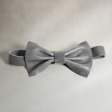 Leather Bow Tie - Pepper - 1
