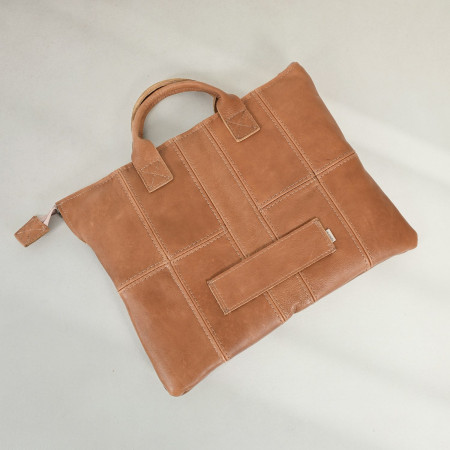 Quill Leather Laptop Pouch - Ginger