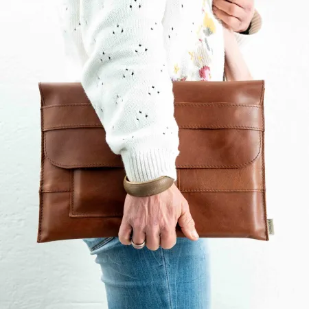 Leather Laptop Sleeve - Tobacco - 13/14 inch - 5