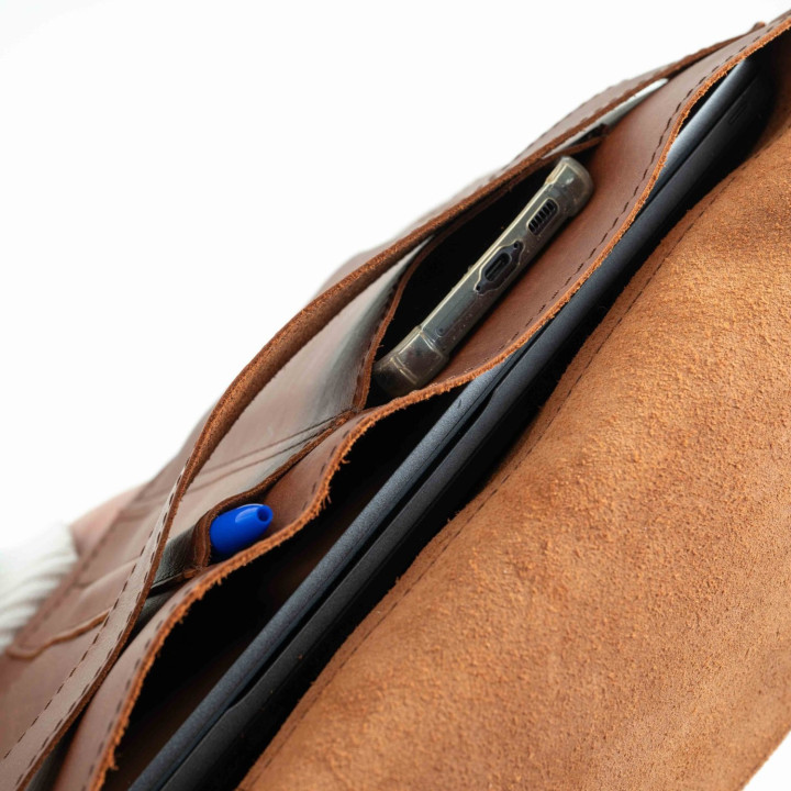 Envelope Leather Laptop Sleeve - L - WH Tobacco - 4