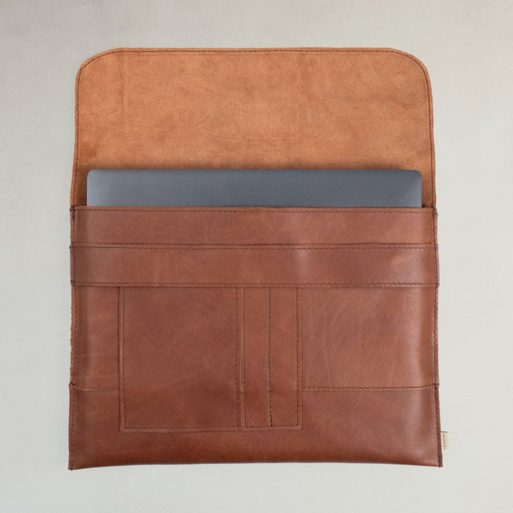 Leather Laptop Sleeve - Black - 13/14 inch - 2
