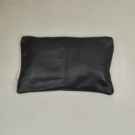 Maggie Leather Clutch Bag - Mystique Black