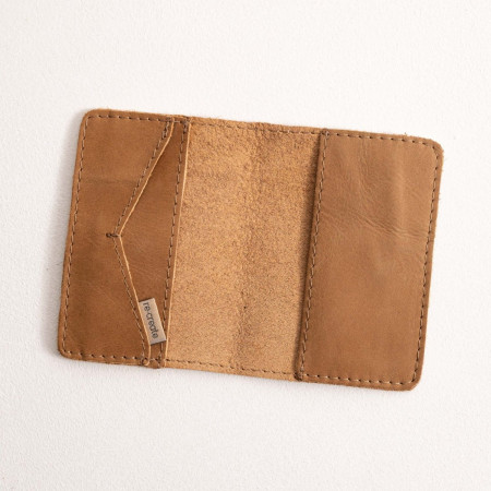 Leather Passport Holder - Caramel