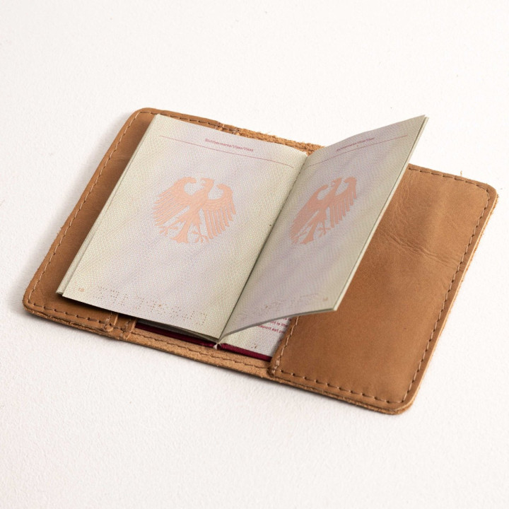 Leather Passport Holder - Black - 2