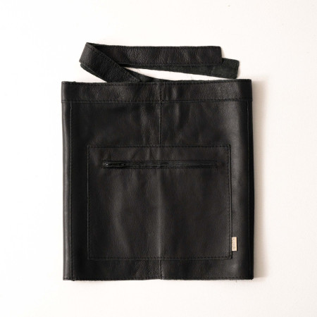 Leather Waiter Half-Apron - Black