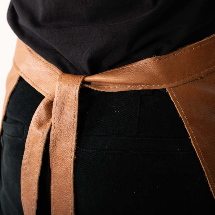 Leather Waiter Half-Apron - Ginger - 5