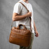 Cedar Leather Laptop Bag - Butterscotch - 7