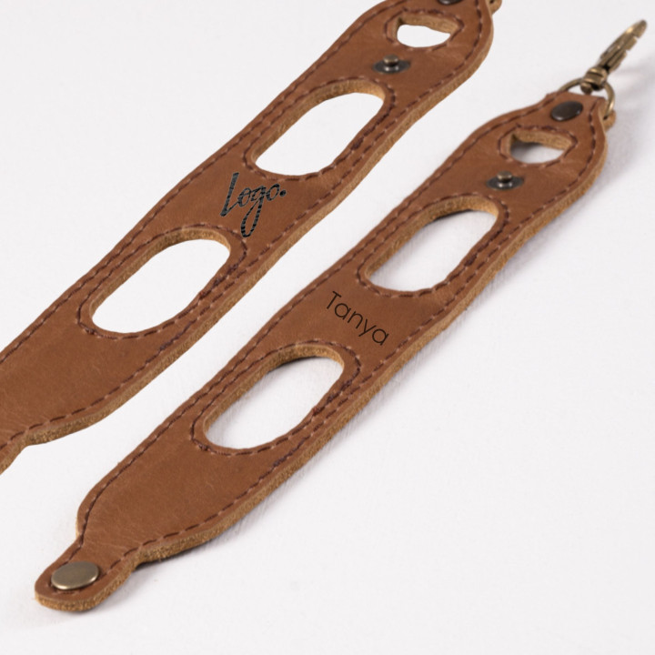Leather Padel Ball Sling Holder - Butterscotch - 6