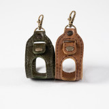 Leather Padel Ball Sling Holder - Olive - 5